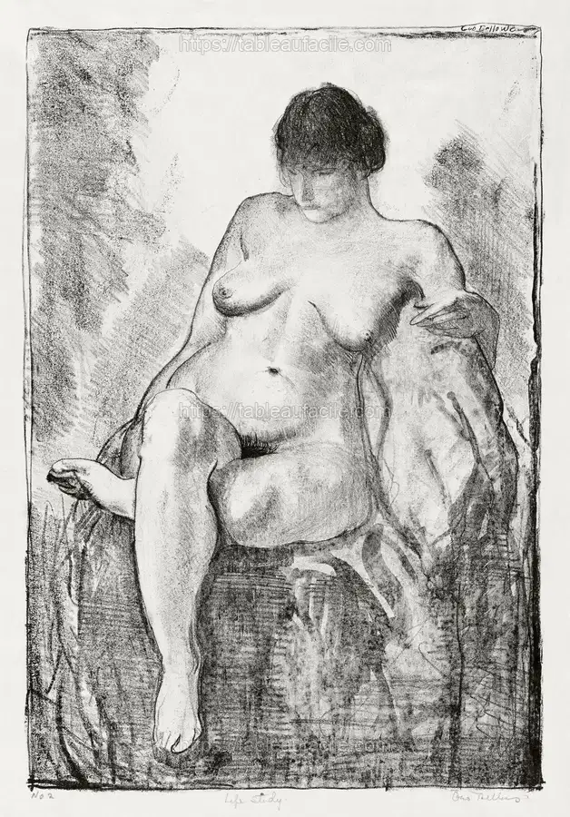 Nude woman seated (1916)  by George Wesley Bellows apercu