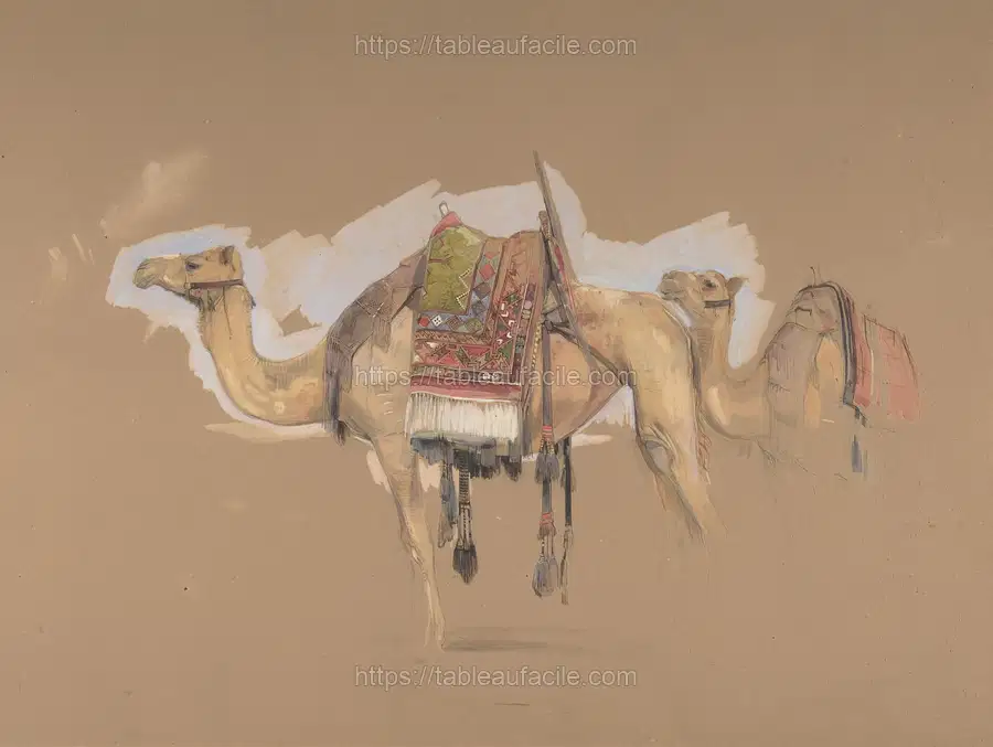Two Camelsca (1843) by John Frederick Lewis apercu